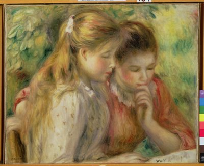 Zwei Mädchen beim Lesen, ca. 1892 von Pierre Auguste Renoir